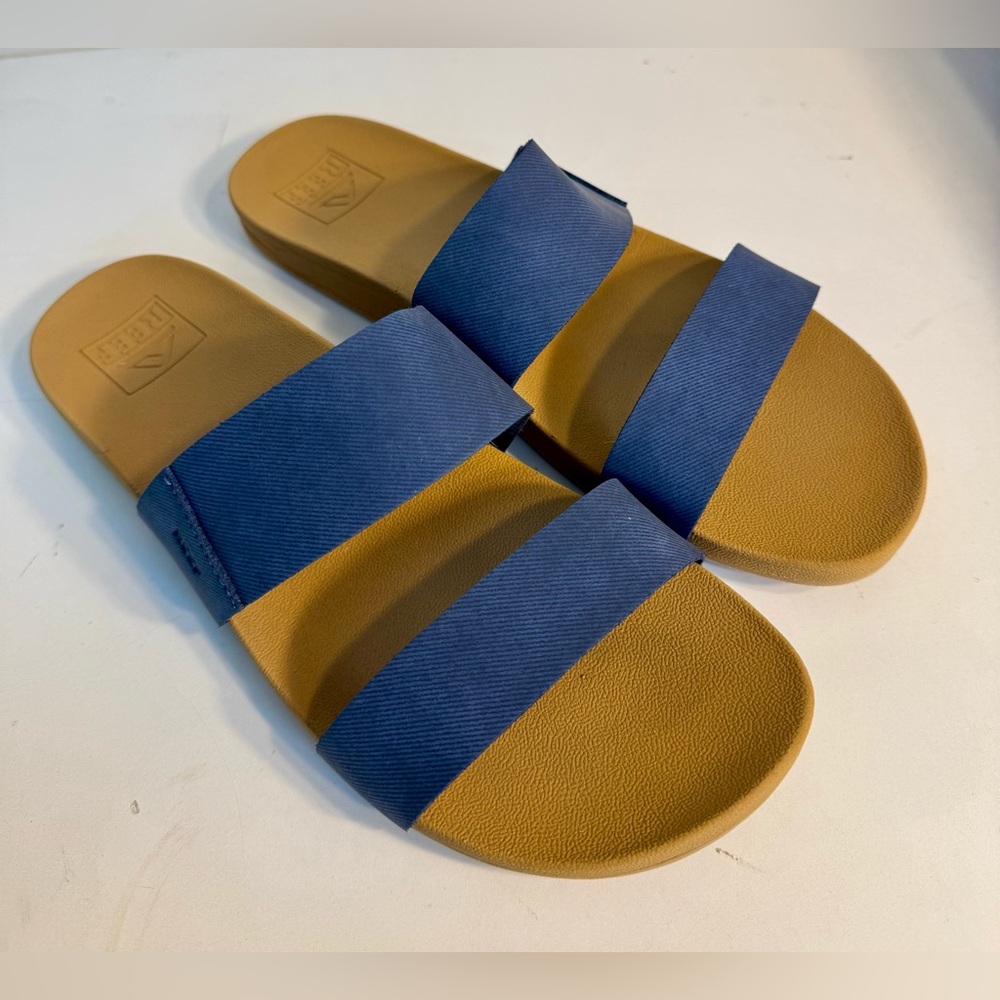 Reef Kaia Denim Dual-Strap Slide Sandals
